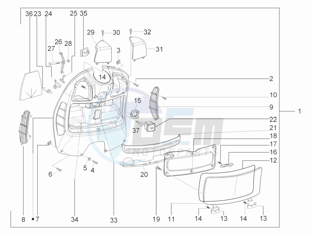 Front glovebox - Knee-guard panel image