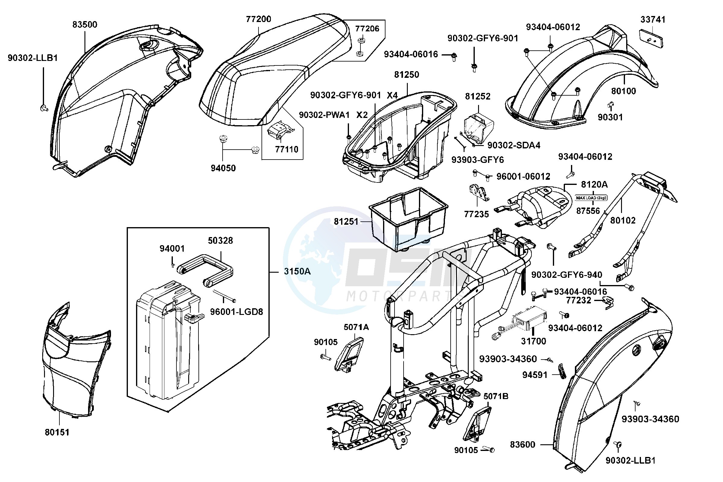 Body Cover - Luggage  Box blueprint