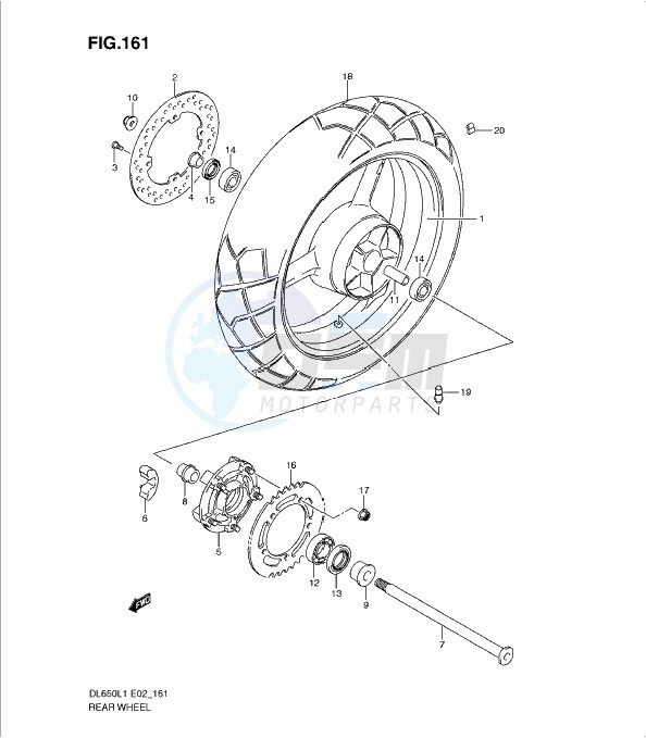 REAR WHEEL (DL650L1 E2) image