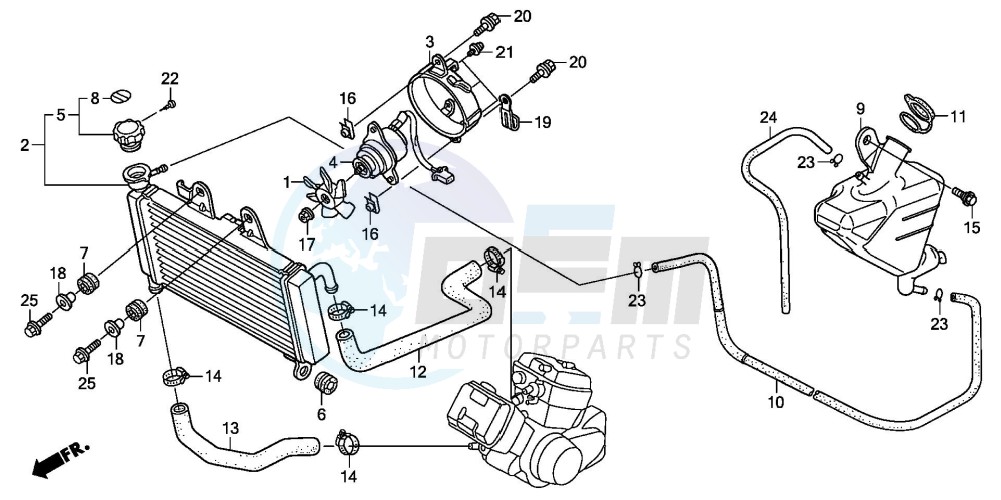 RADIATOR (XL125V7/8) blueprint