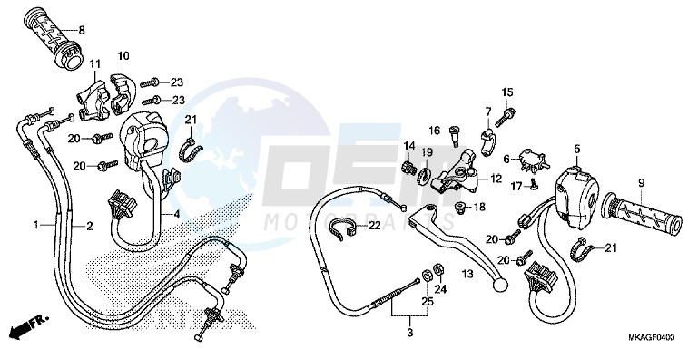 HANDLE LEVER/ SWITCH/ CABLE (NC750S/ SA) blueprint