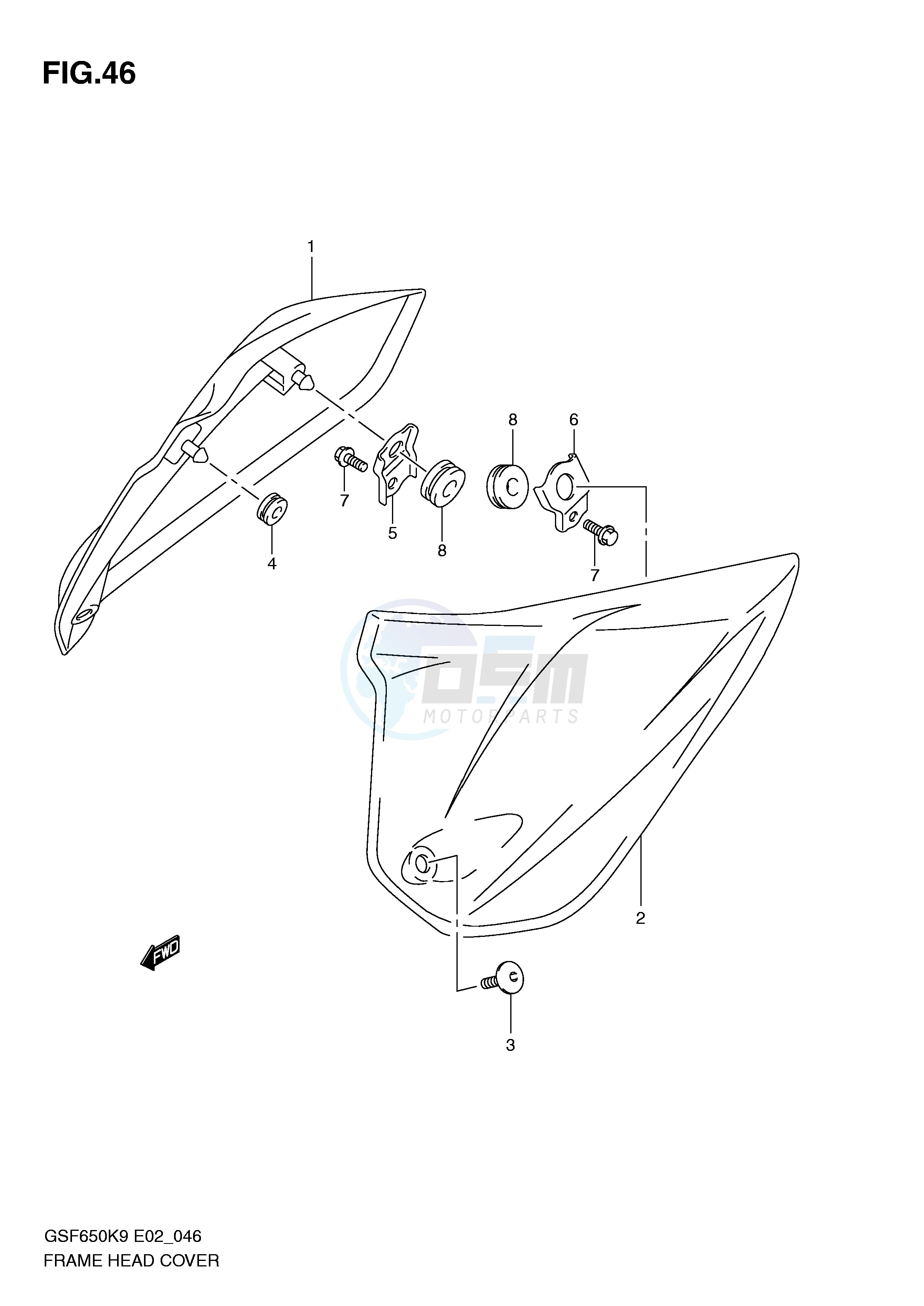 FRAME HEAD COVER (WITHOUT COWLING) blueprint