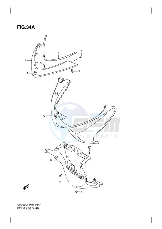FRONT LEG SHIELD (EXECUTIVE MODEL) blueprint