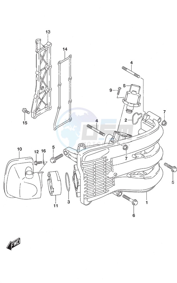 Intake Manifold/ Silencer/Exhaust Cover blueprint