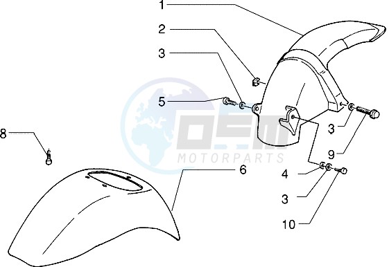 Front and rear mudguard image