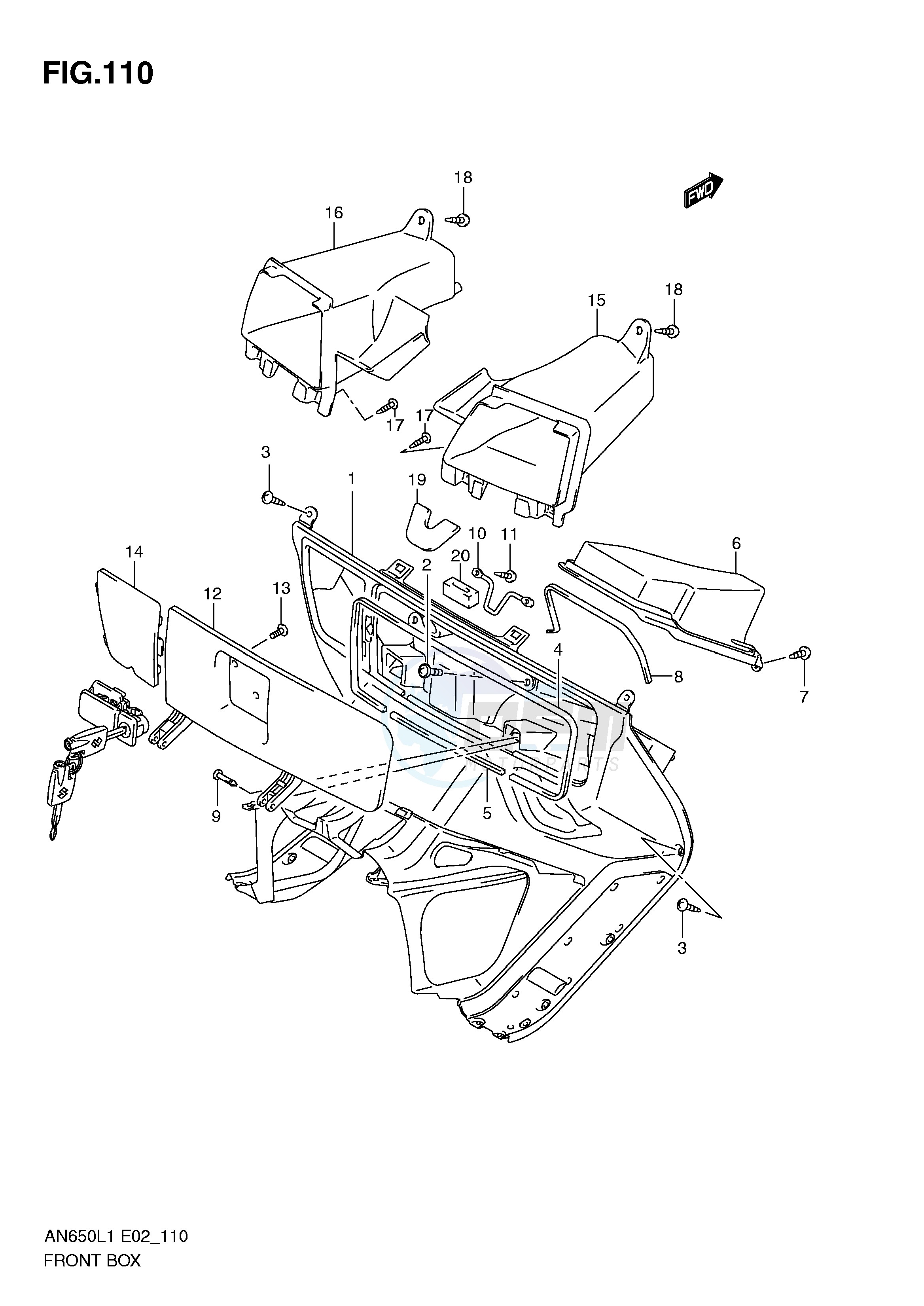 FRONT BOX (AN650AL1 E24) image