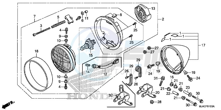 HEADLIGHT (VT750CS/ C) image