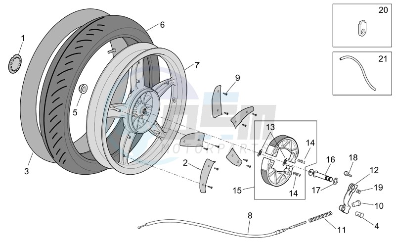 Rear wheel - drum brake blueprint