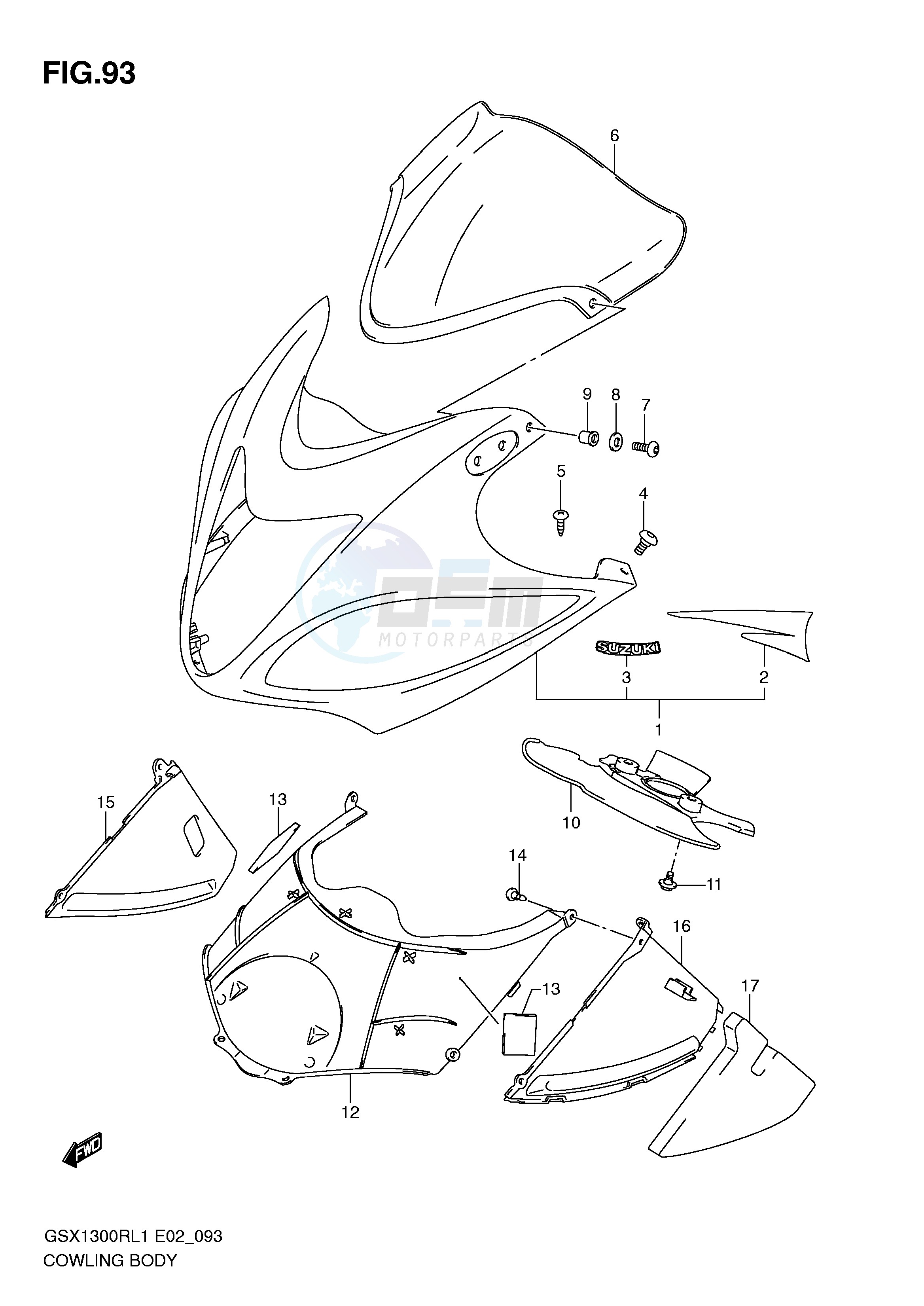 COWLING BODY (GSX1300RL1 E2) blueprint