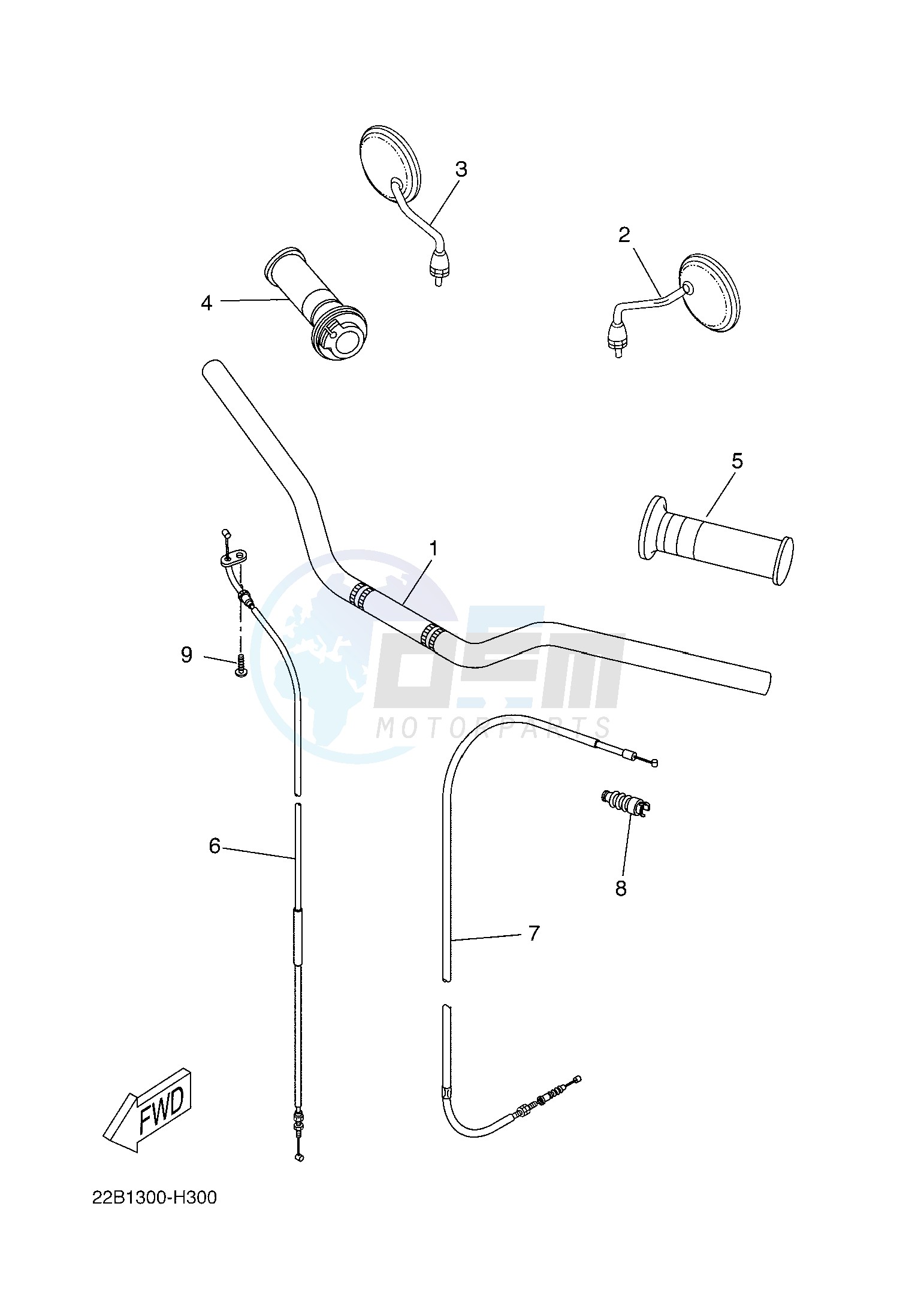 STEERING HANDLE & CABLE blueprint