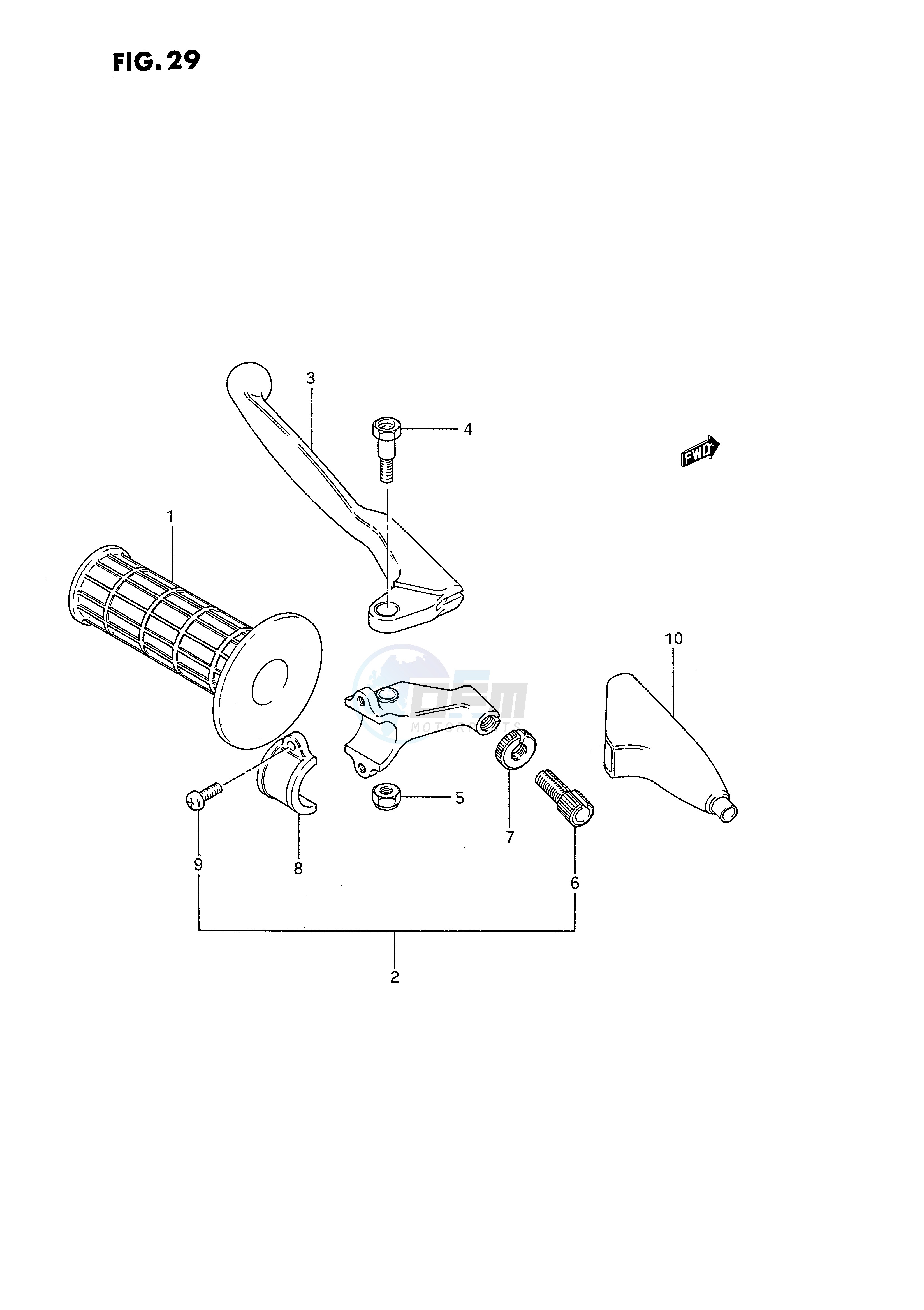 LEFT HANDLE GRIP (MODEL G H J) blueprint