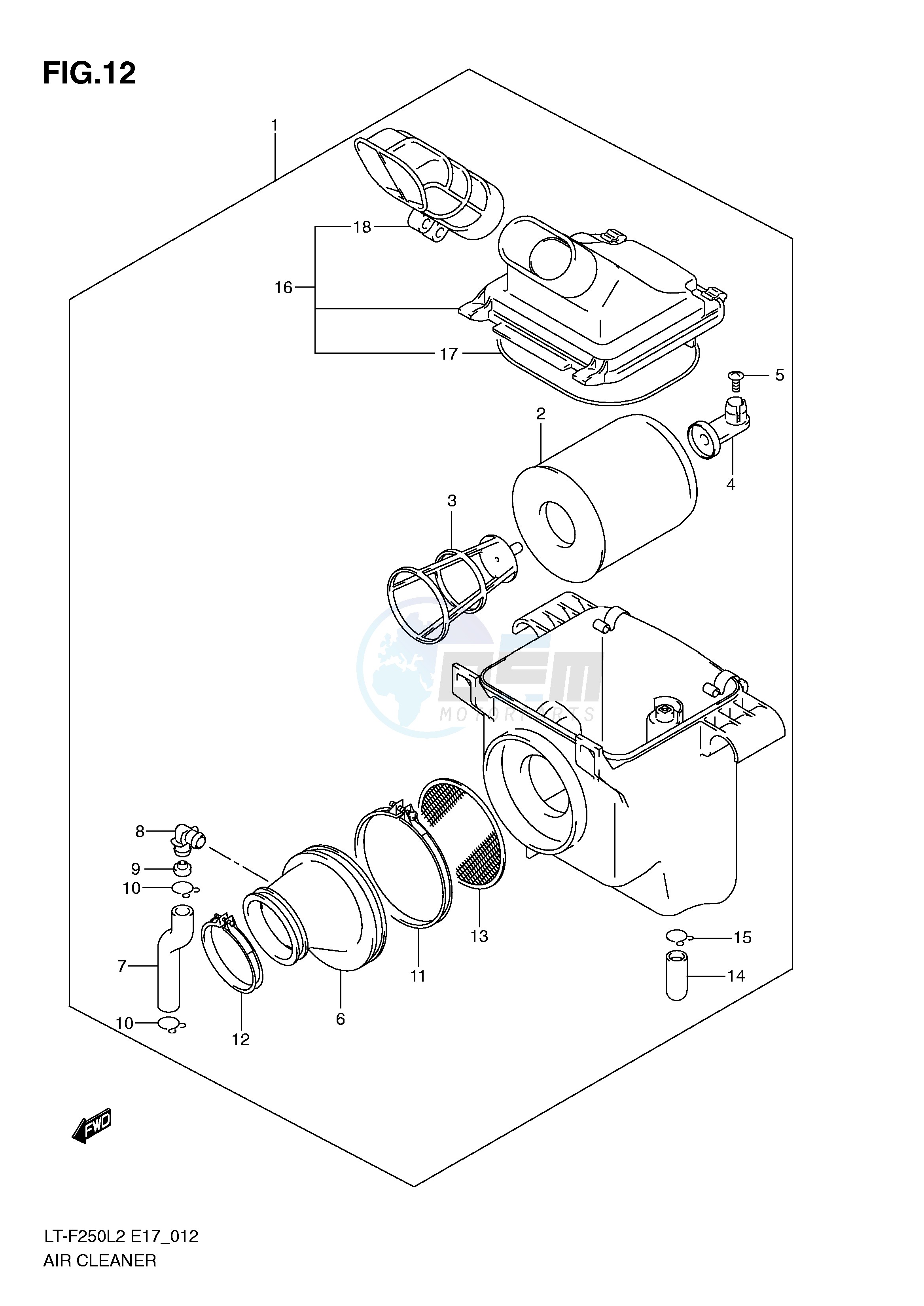 AIR CLEANER (LT-F250L2 E17) blueprint