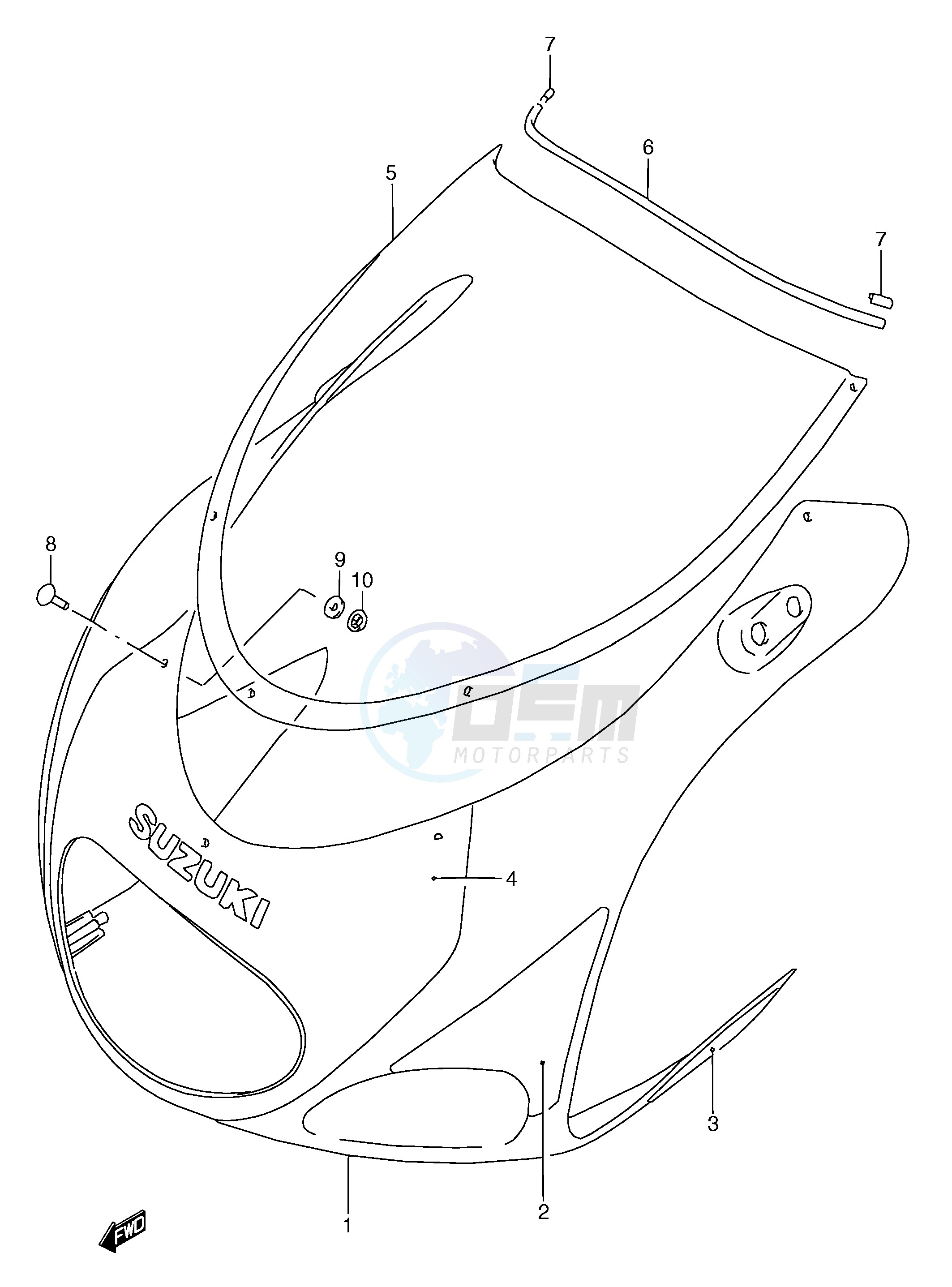 COWLING BODY (FOR F9H,F9J) blueprint