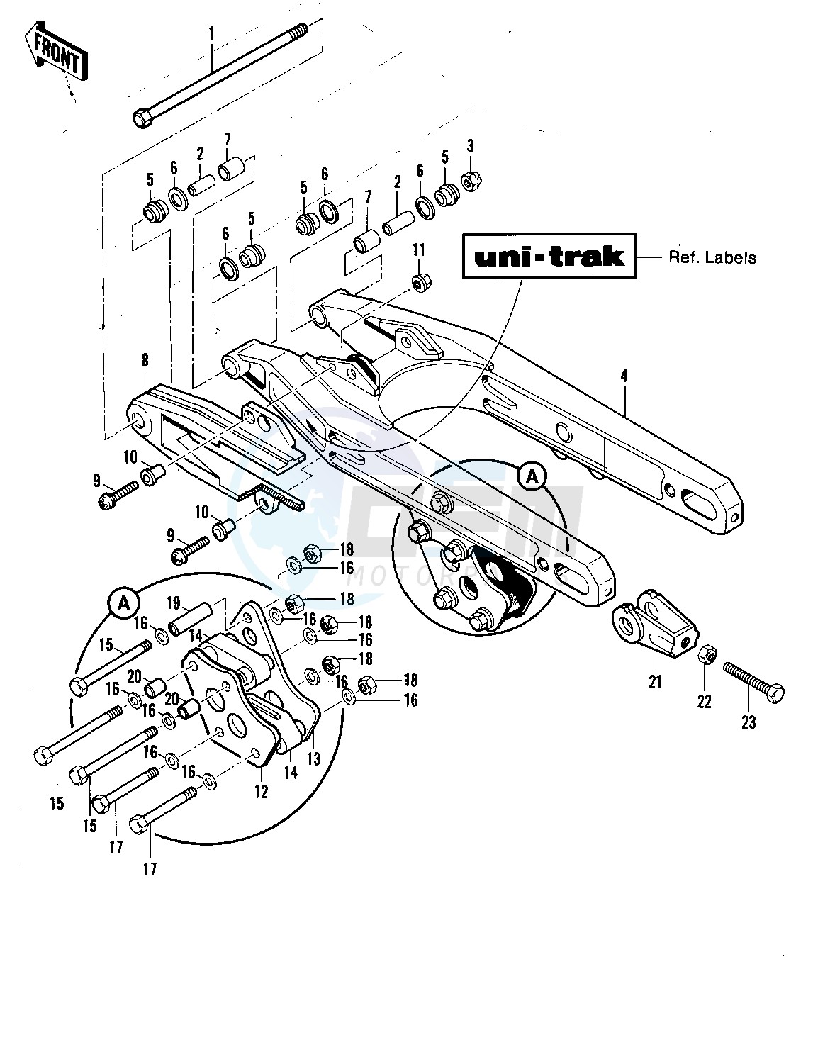 SWING ARM -- KX250-A7- - blueprint