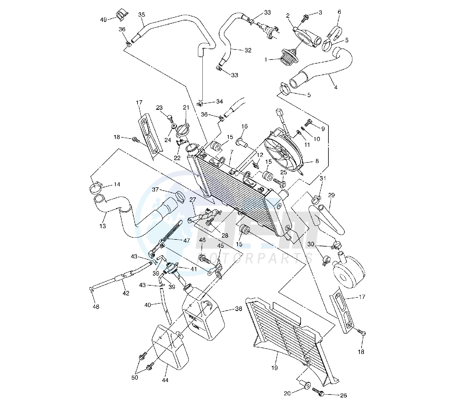 RADIATOR AND HOSE blueprint