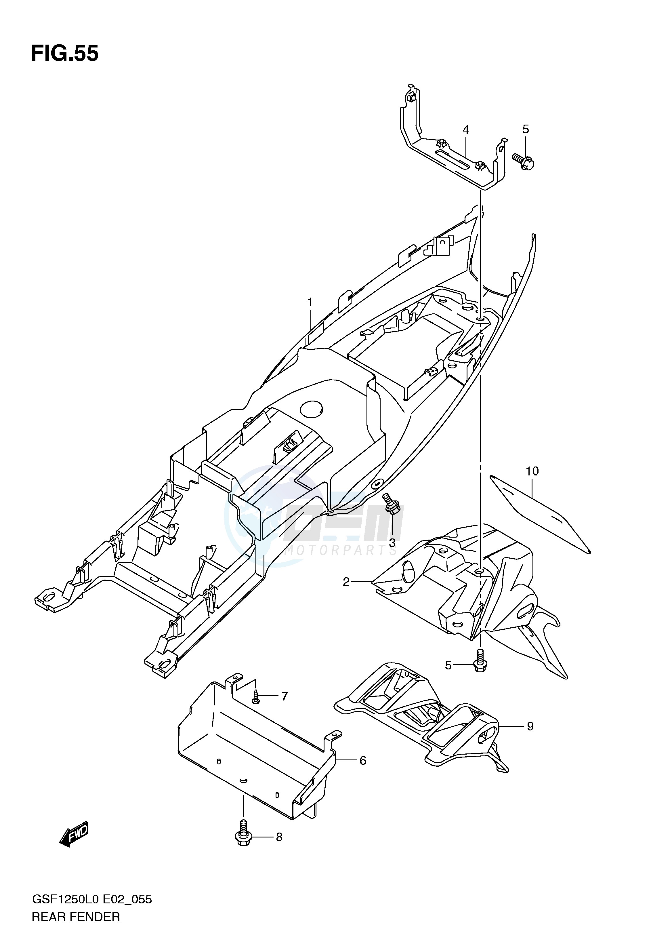 REAR FENDER (GSF1250AL0) blueprint
