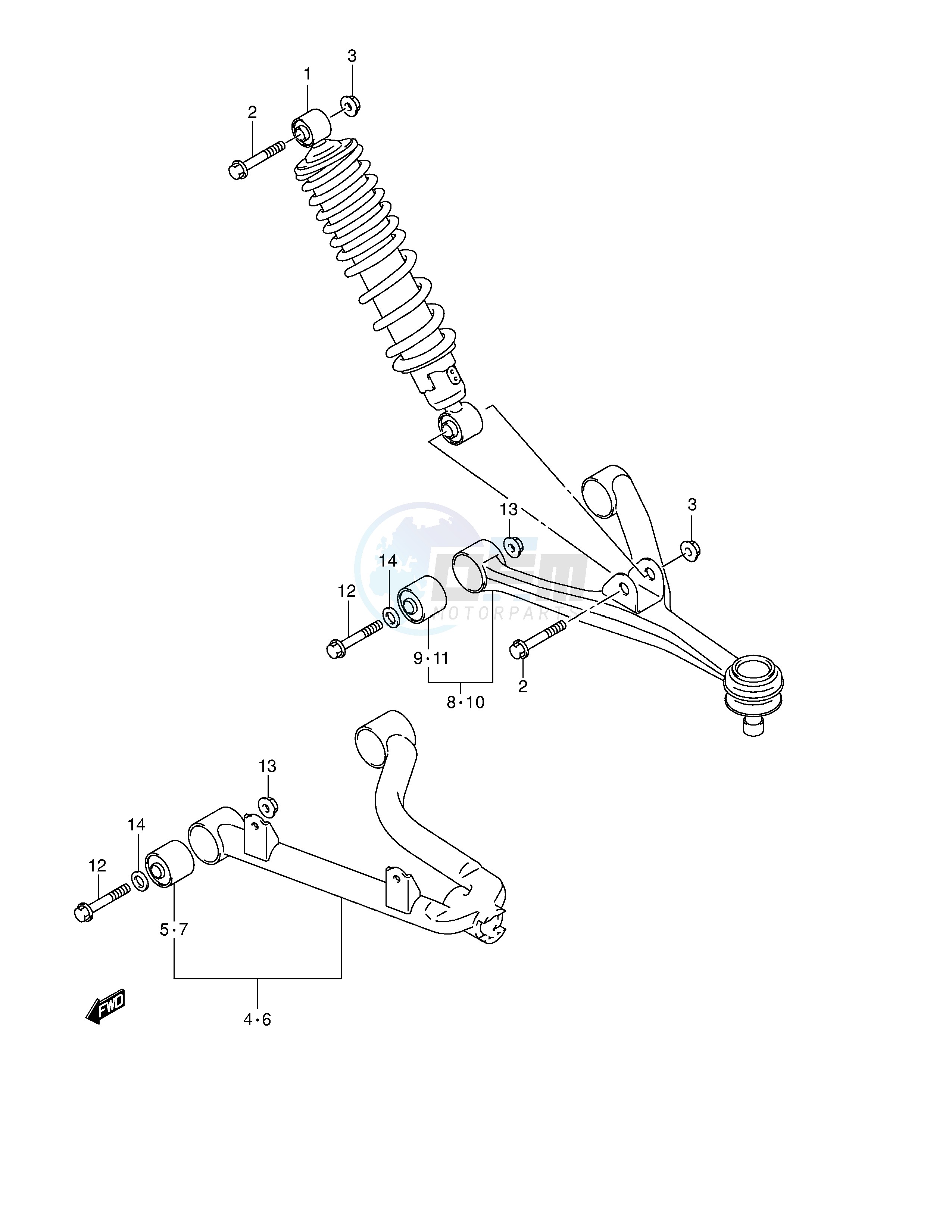 SUSPENSION ARM (MODEL Y K1 K2) blueprint