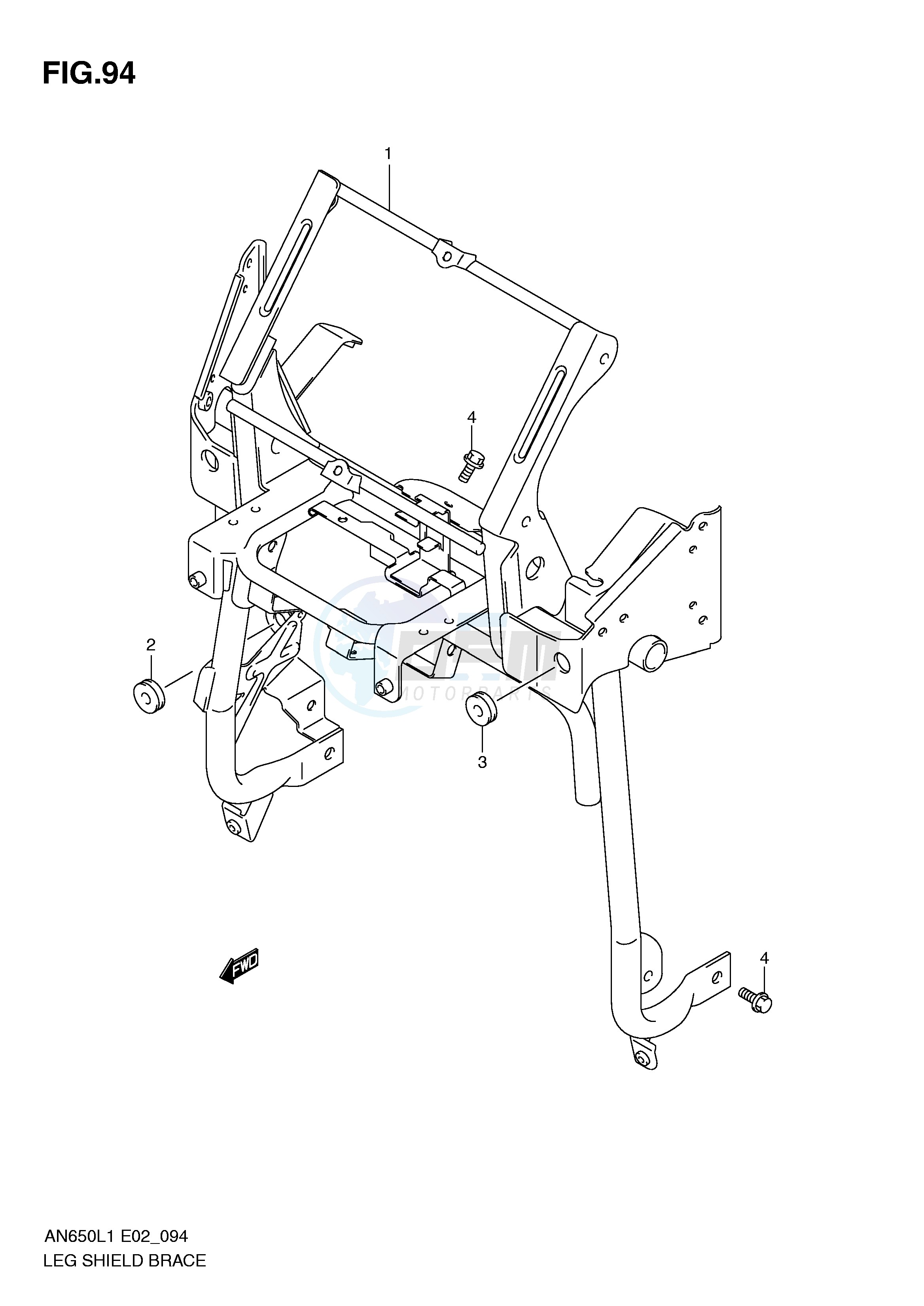LEG SHIELD BRACE (AN650AL1 E51) blueprint