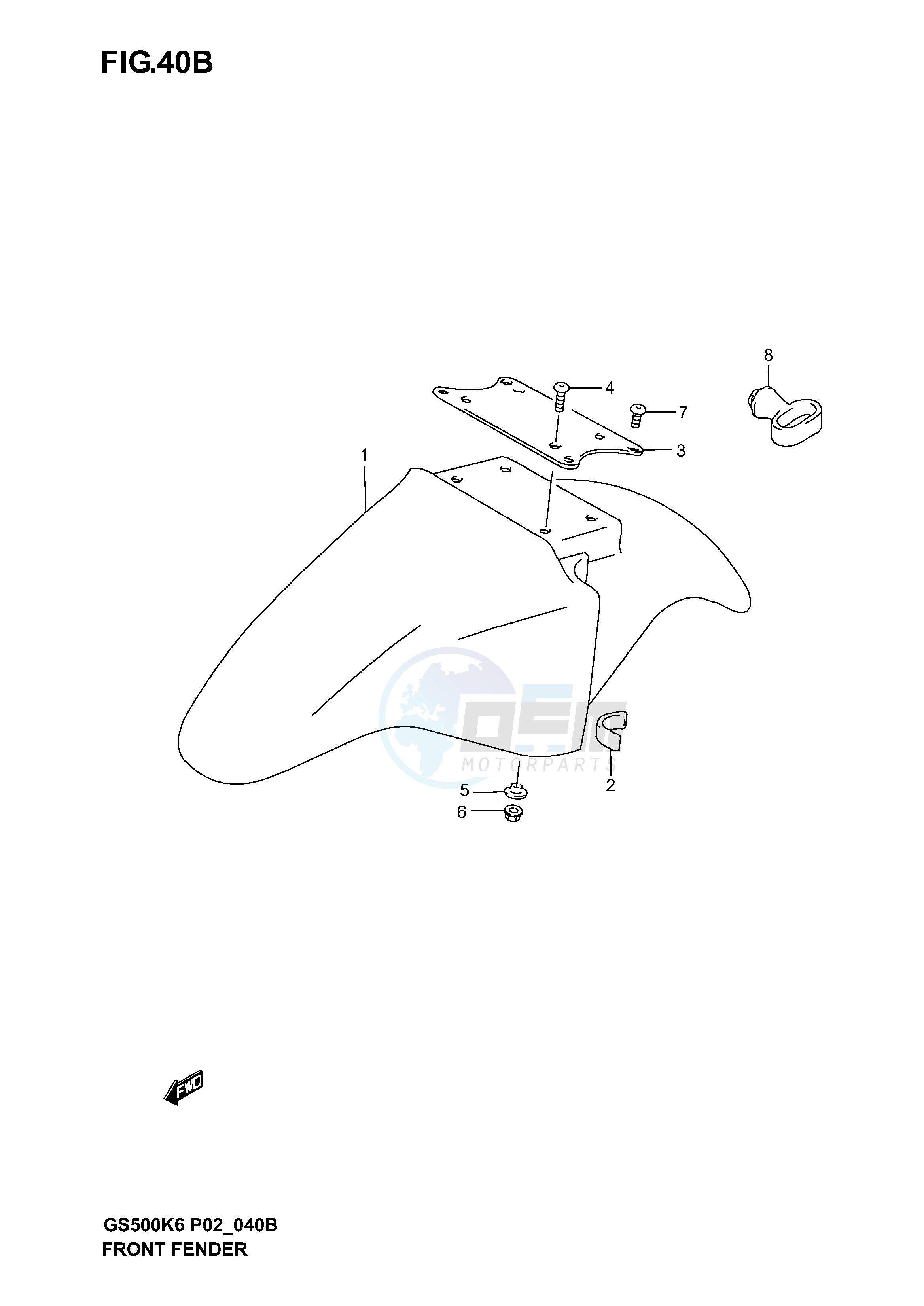 FRONT FENDER (MODEL K5) blueprint