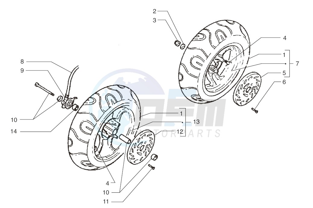 Front wheel-Rear wheel image