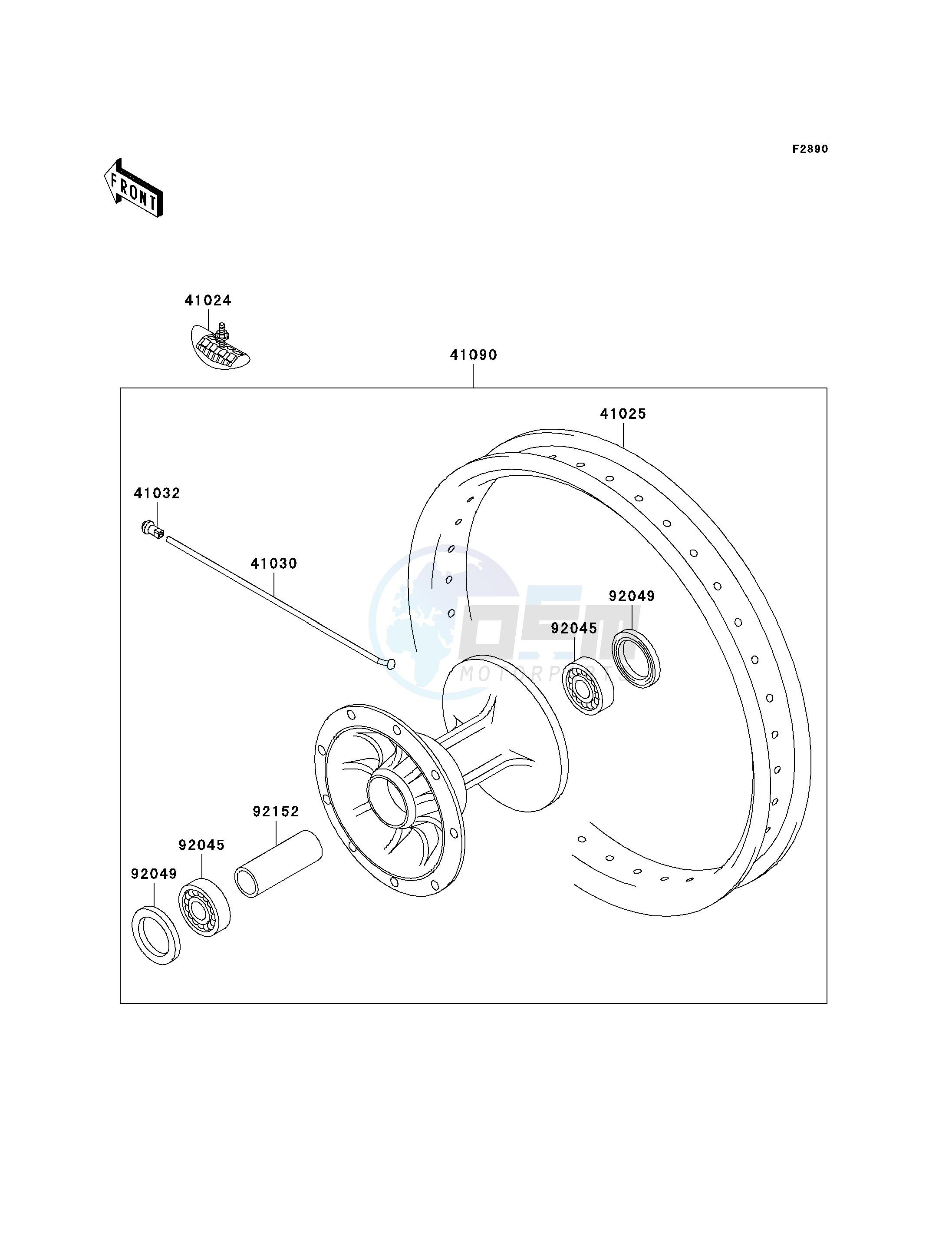OPTIONAL PARTS-- 20IN FRONT WHEEL- - blueprint