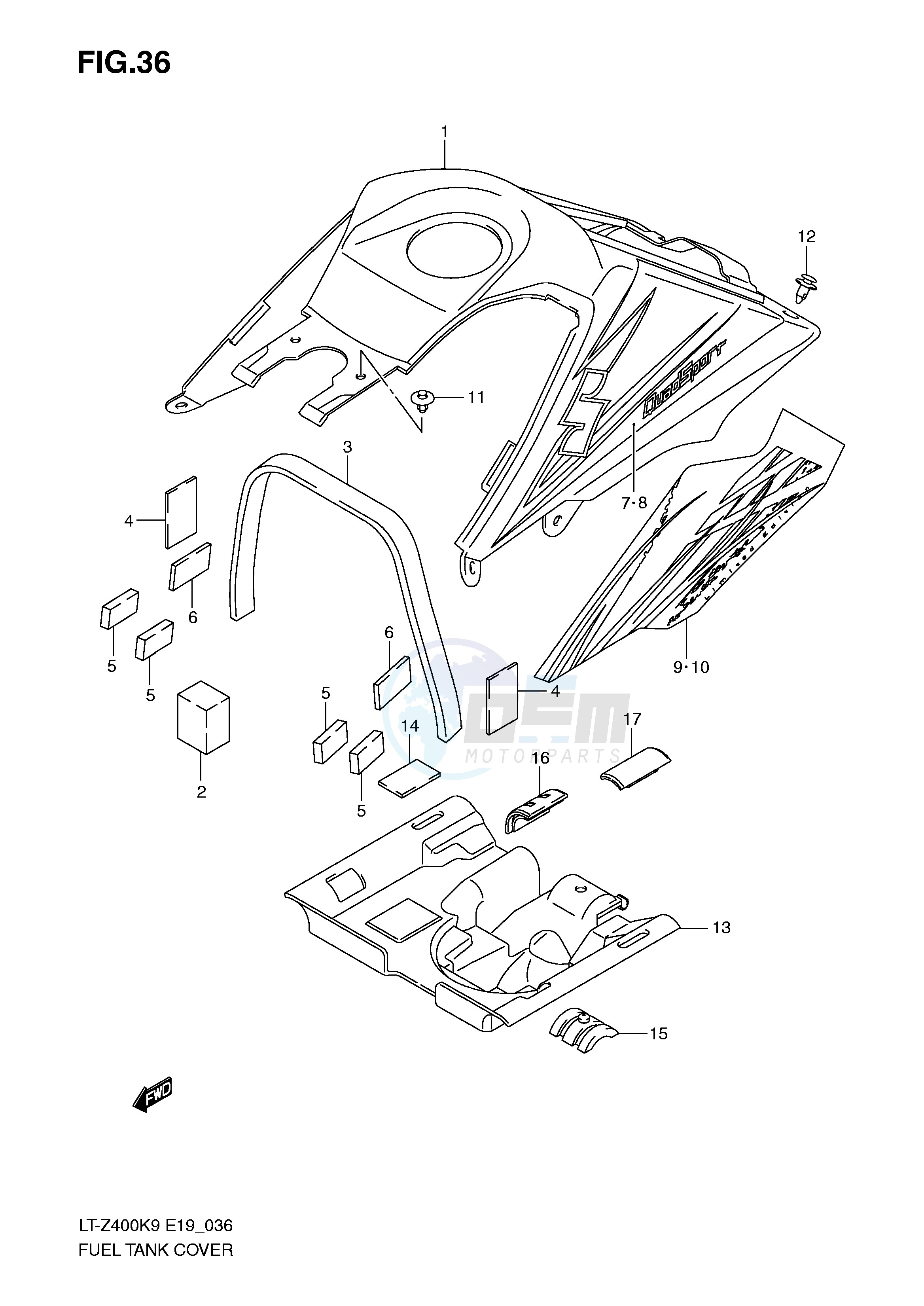 FUEL TANK COVER (MODEL K9) image