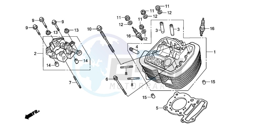 FRONT CYLINDER HEAD blueprint