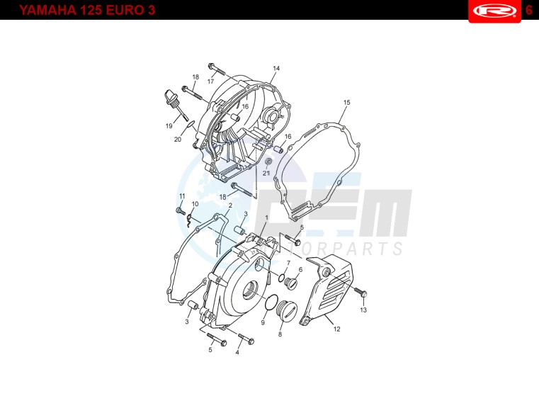 ENGINE COVERS  Yamaha 125 EURO-3 blueprint