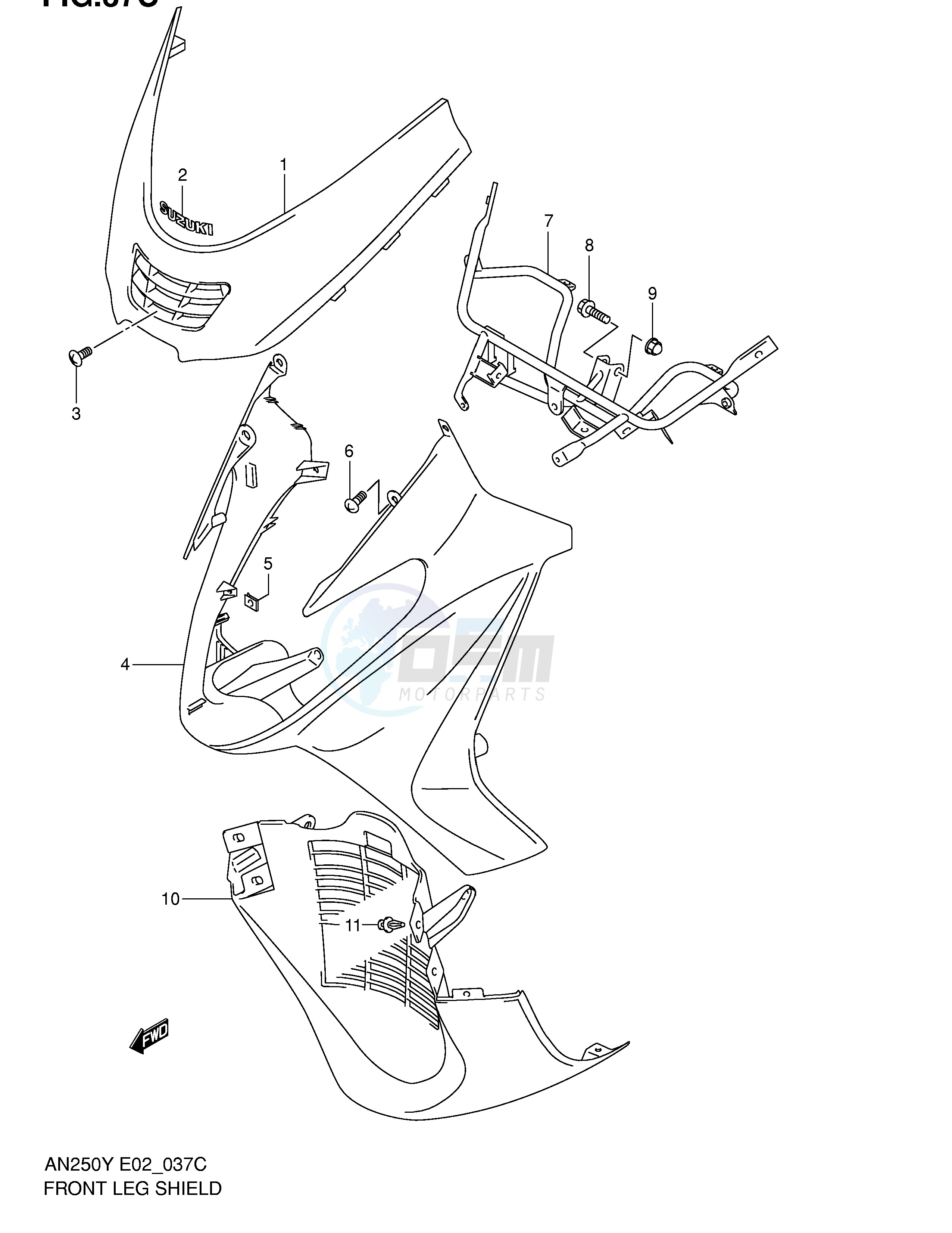 FRONT LEG SHIELD (MODEL K2) blueprint
