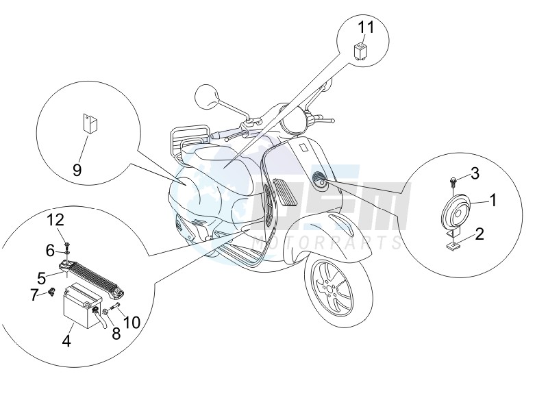 Control switches - Battery - Horn image