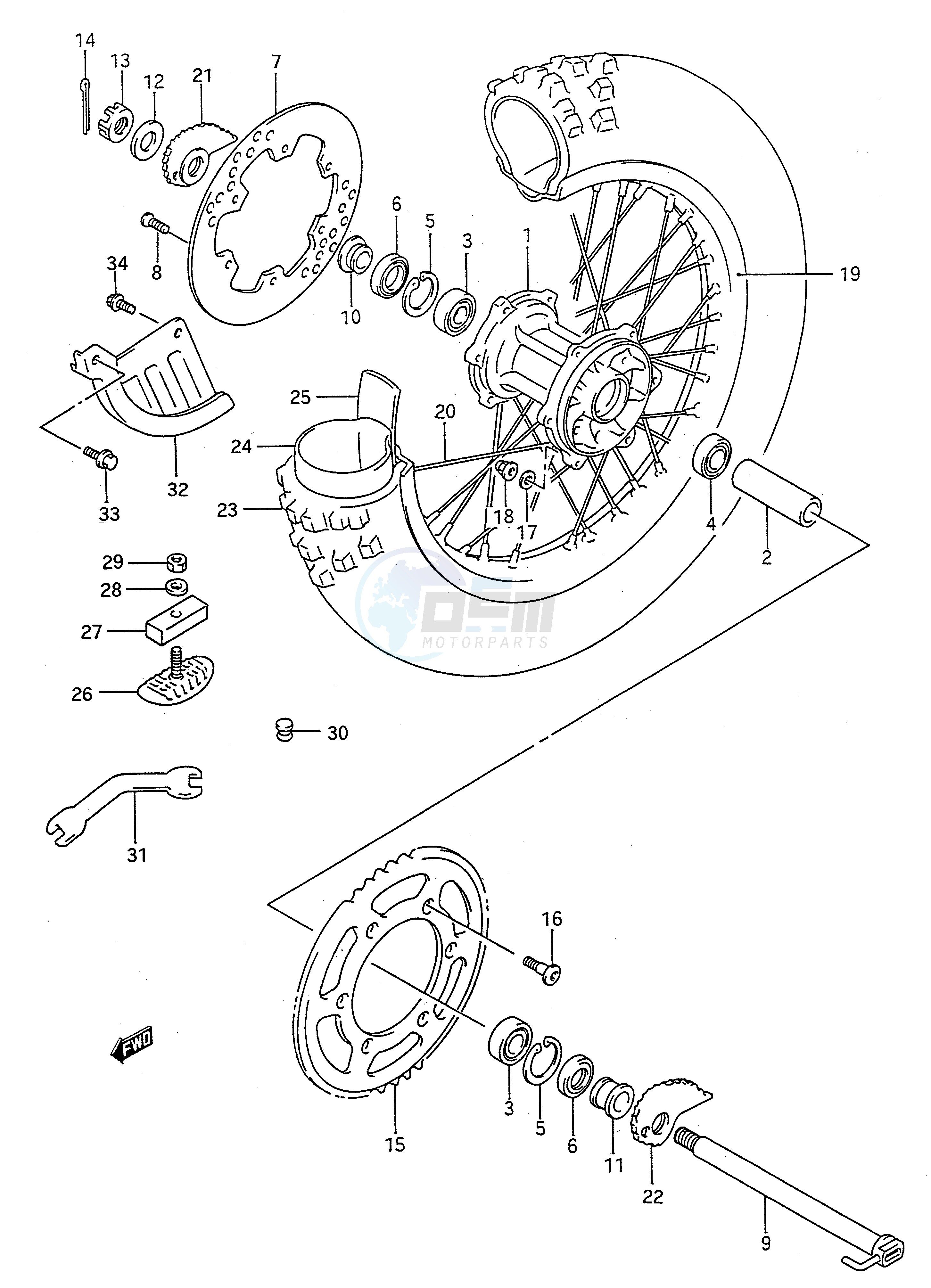 REAR WHEEL (MODEL N P R) image