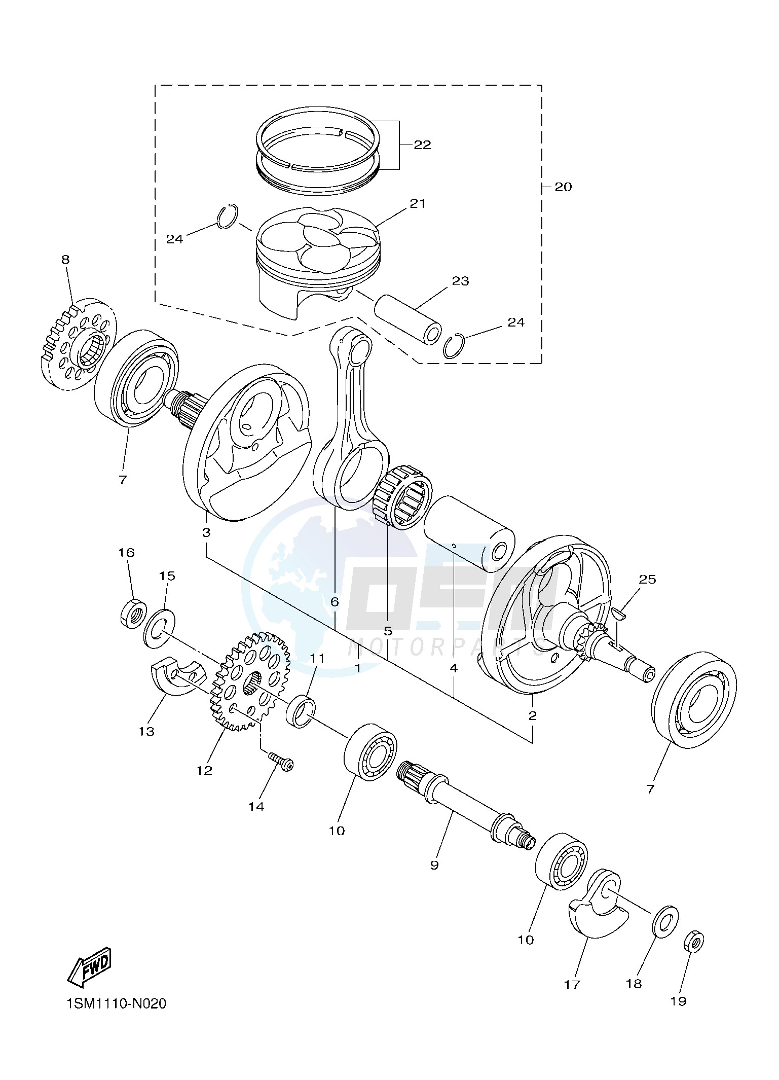 CRANKSHAFT & PISTON image