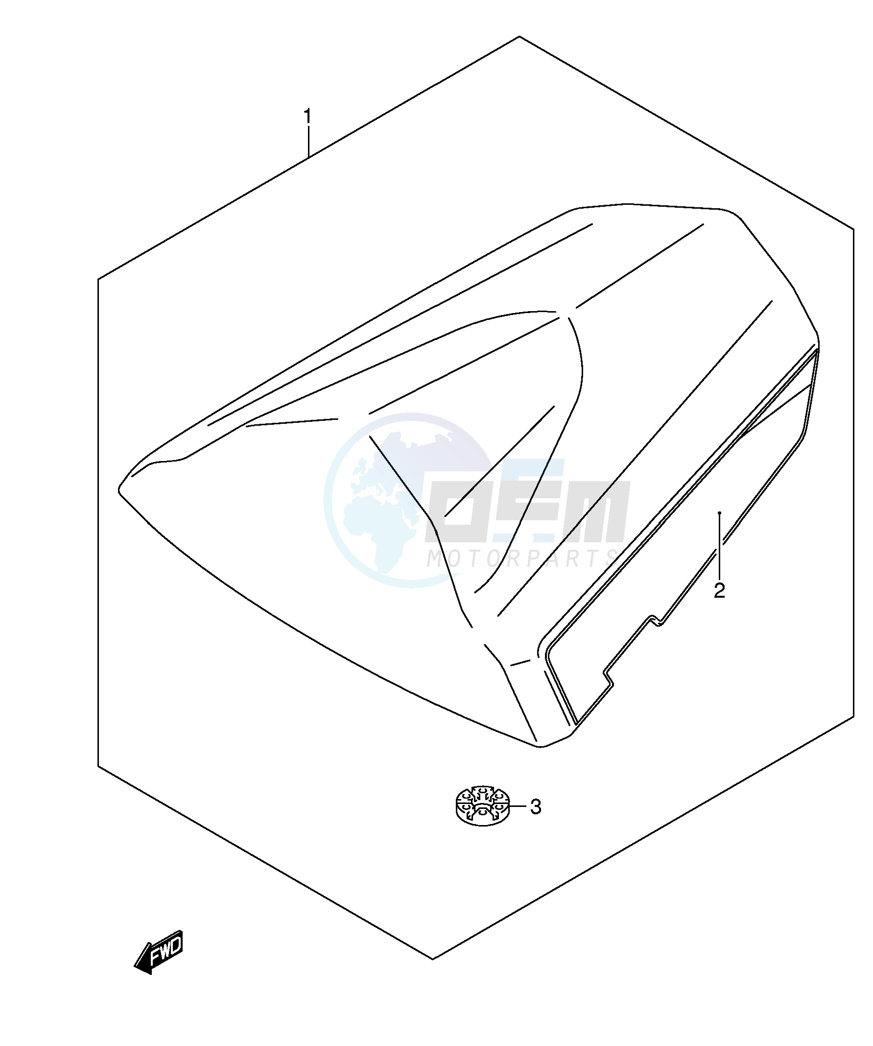 SEAT TAIL BOX (GSX-R750K5 U2K5) blueprint