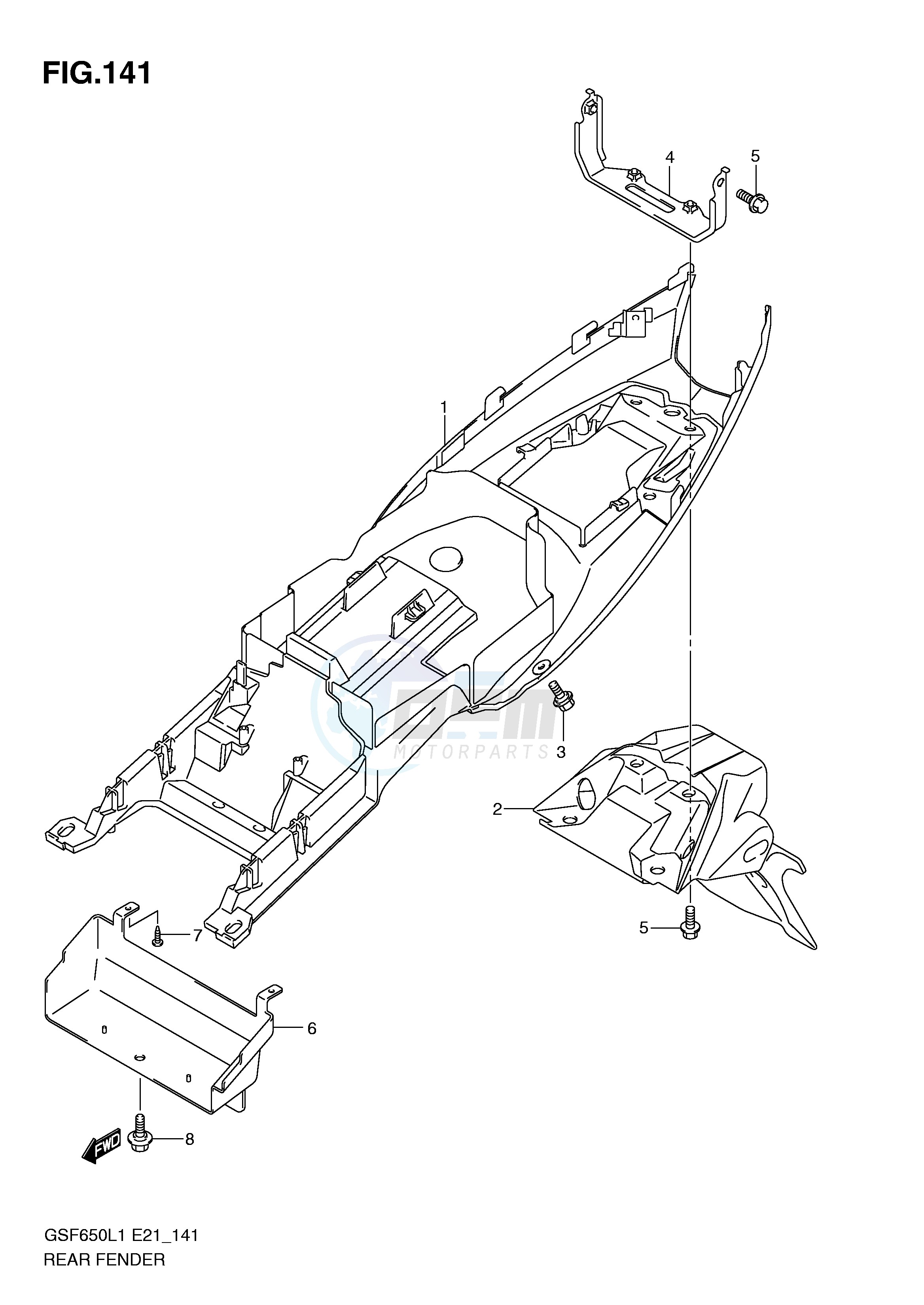 REAR FENDER (GSF650SAL1 E21) blueprint