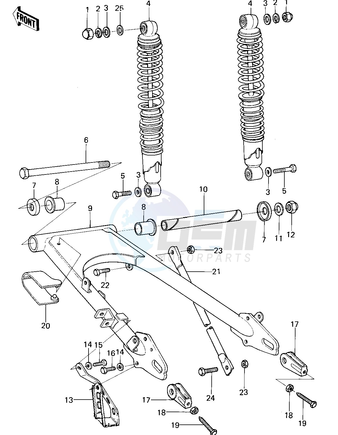 SWING ARM_SHOCK ABSORBERS -- 78-79 KL250-A1_A1A_A2- - image