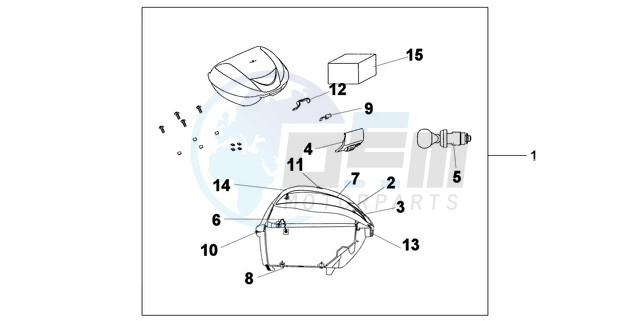 35 L TOP BOX MAT BLACK GRAY MET blueprint