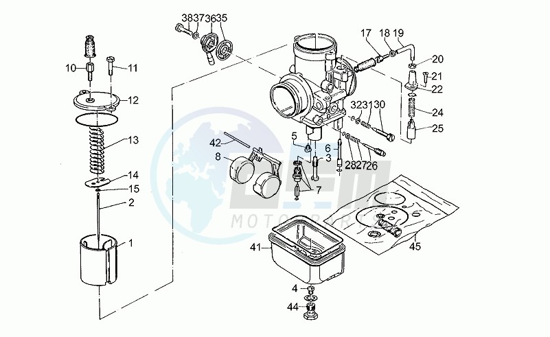 Carburettor-spare parts blueprint