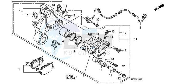 REAR BRAKE CALIPER blueprint