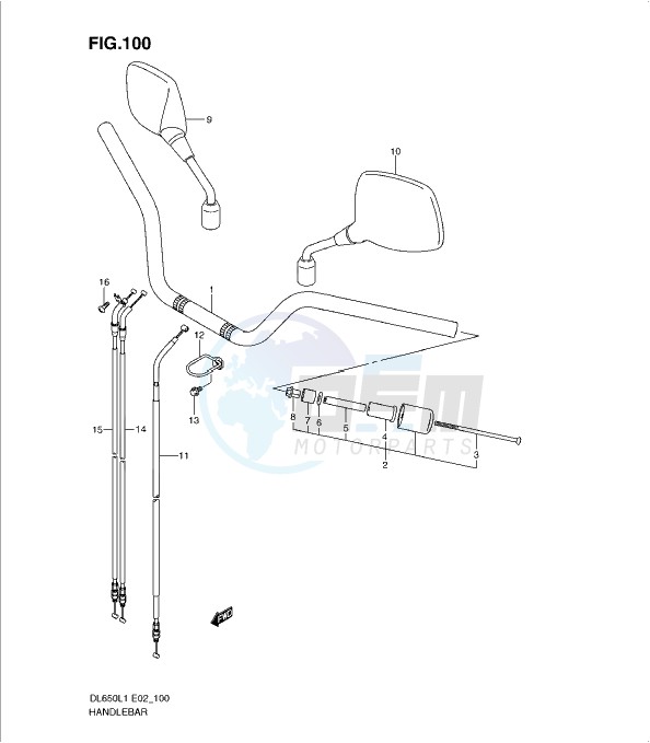 HANDLEBAR (DL650AUEL1 E19) image