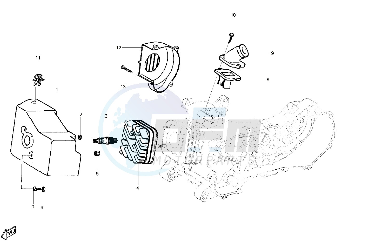 Cylinder head - Induction Pipe blueprint