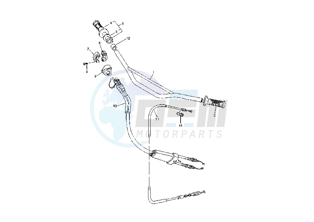 STEERING HANDLE-CABLE MY02 blueprint