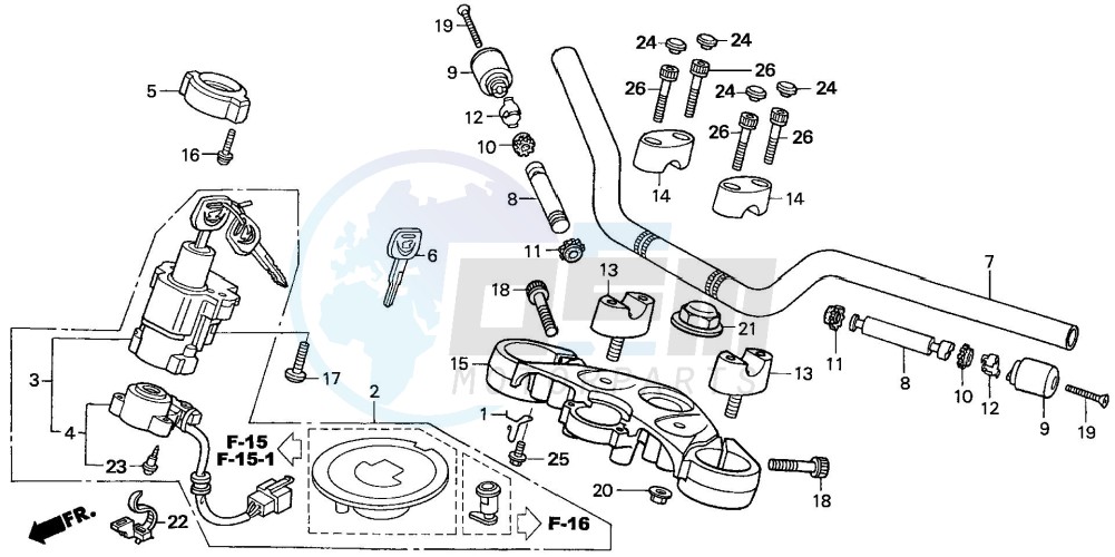 HANDLE PIPE/TOP BRIDGE (CBF600S6/SA6/N6/NA6) image