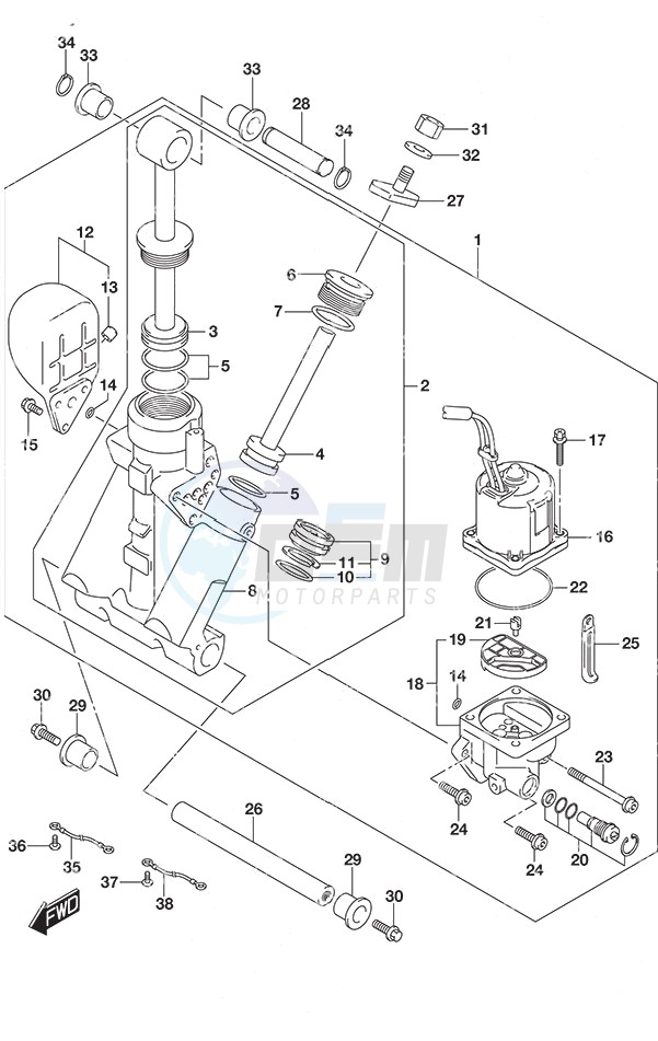 Trim Cylinder w/Transom (L) blueprint