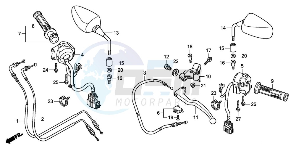 HANDLE LEVER/SWITCH/ CABLE blueprint