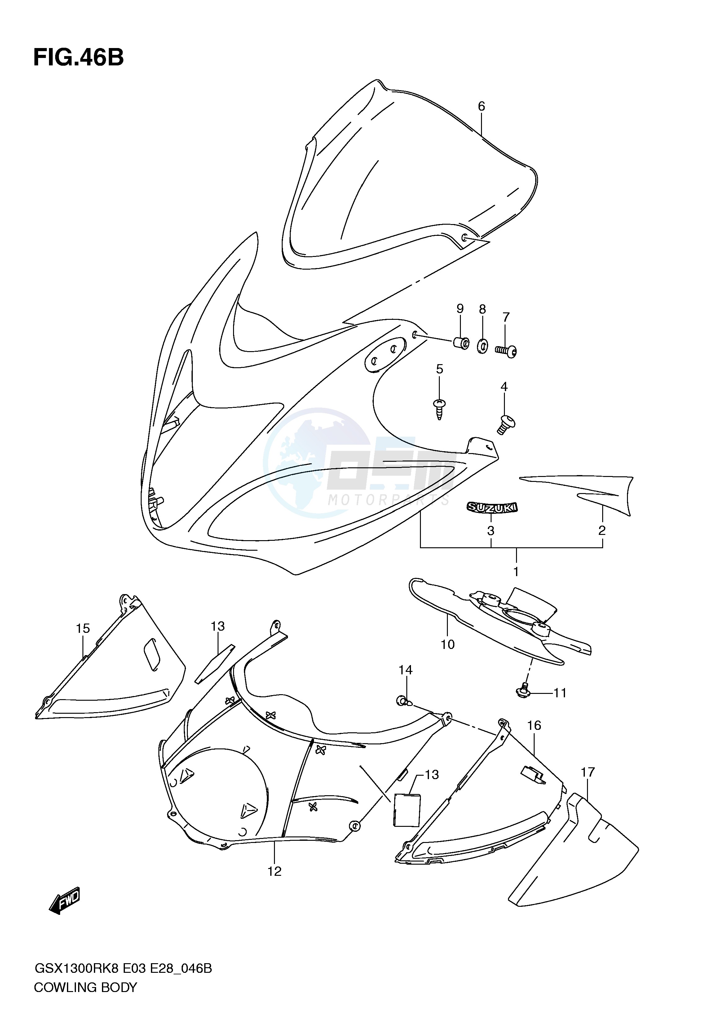 COWLING BODY (MODEL L0) blueprint