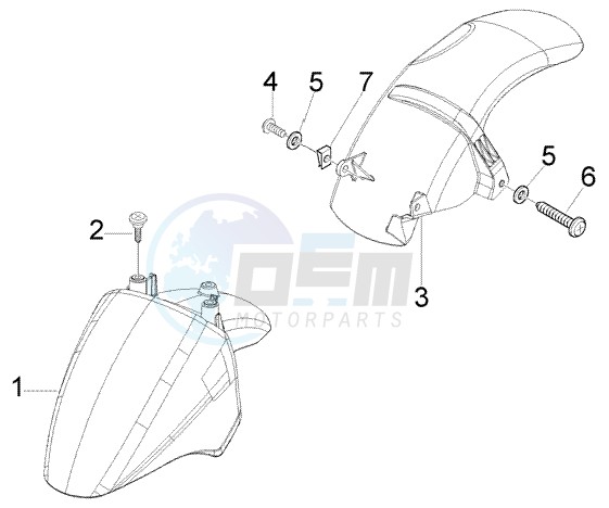 Front and rear mudguard blueprint