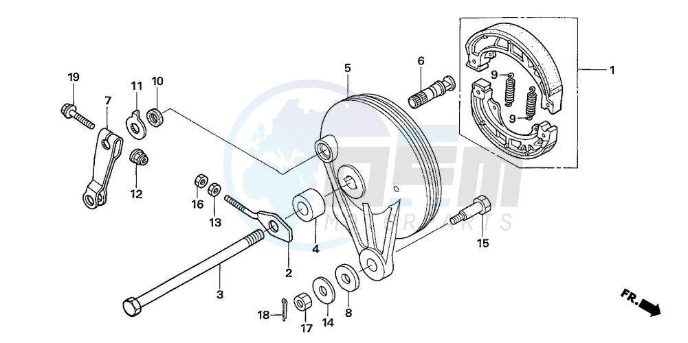 REAR BRAKE PANEL (ANF1256/7/T6) blueprint