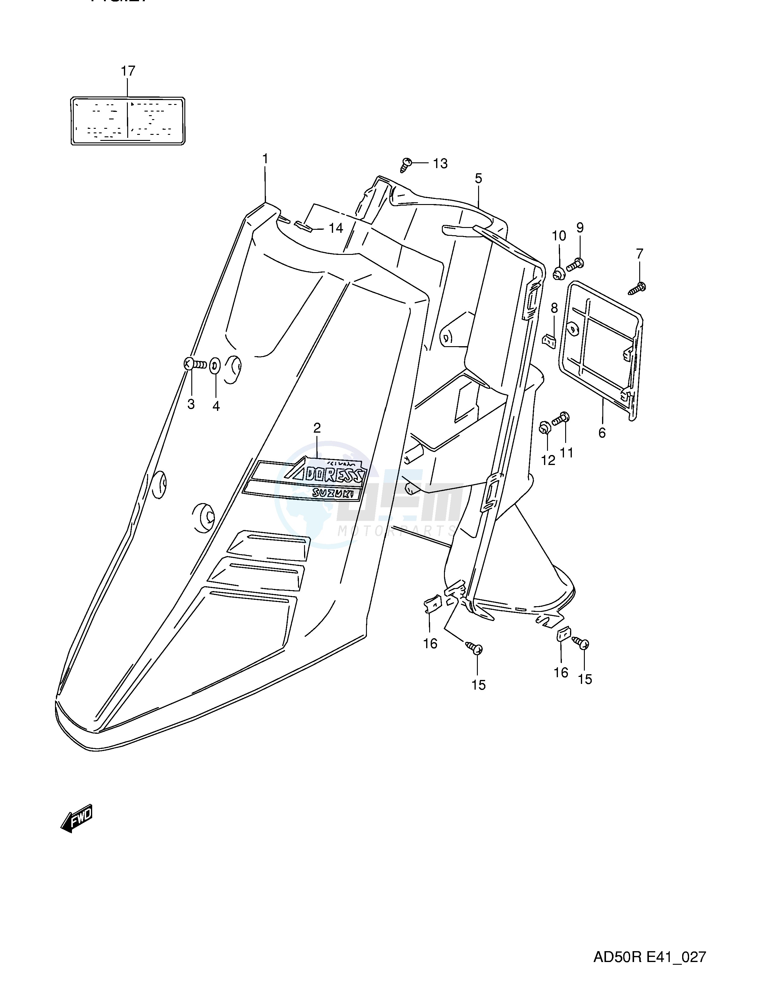 FRONT LEG SHIELD (MODEL L E41) blueprint