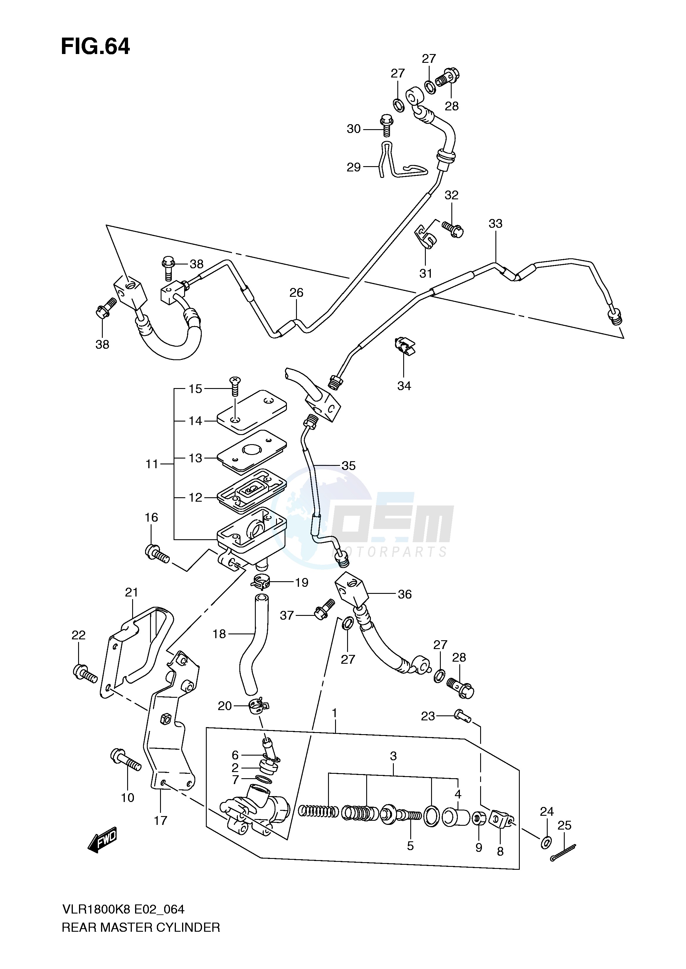 REAR MASTER CYLINDER image