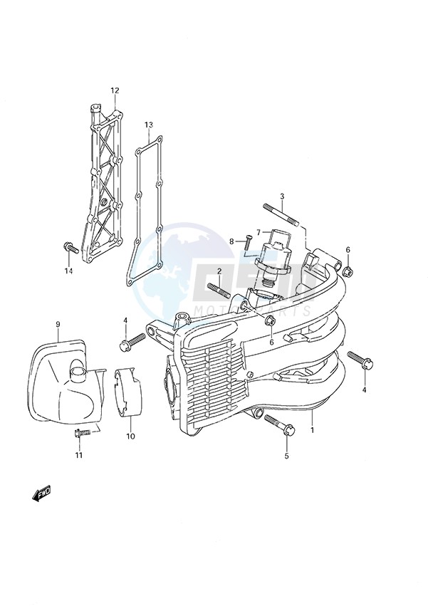 Intake Manifold/Silencer/Exhaust Cover blueprint